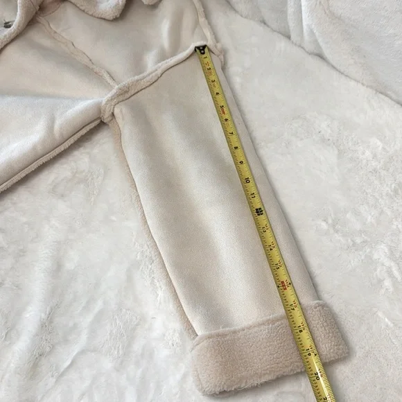 PLM Pascale La Mode Short Faux Wool Shearling, Suede Coat, Button Front, NWT - Picture 15 of 16